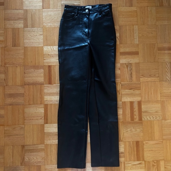 Aritzia Wilfred Black Melina Vegan Leather Pants - Picture 2 of 3